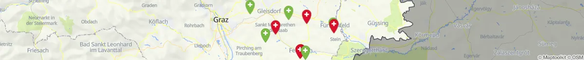 Map view for Pharmacies emergency services nearby Ottendorf an der Rittschein (Hartberg-Fürstenfeld, Steiermark)